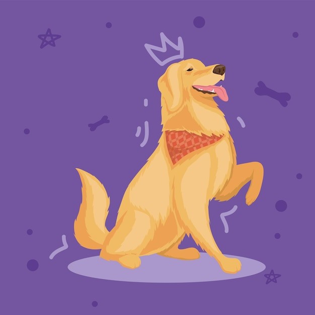 拉布拉多犬小狗插画