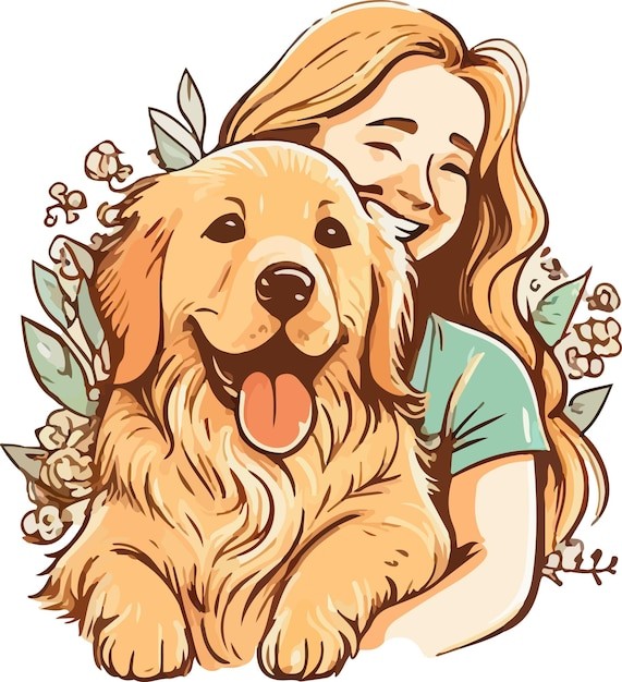 拉布拉多犬小狗插画