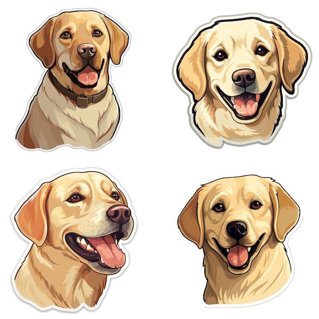 拉布拉多犬小狗插画