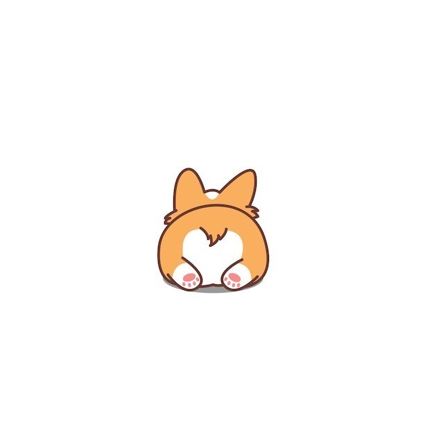 可爱的卡通柯基犬小狗插画