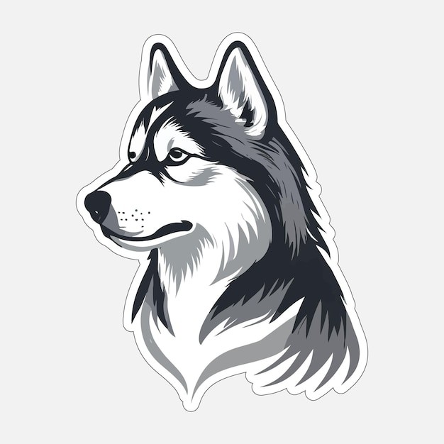 哈士奇犬小狗插画