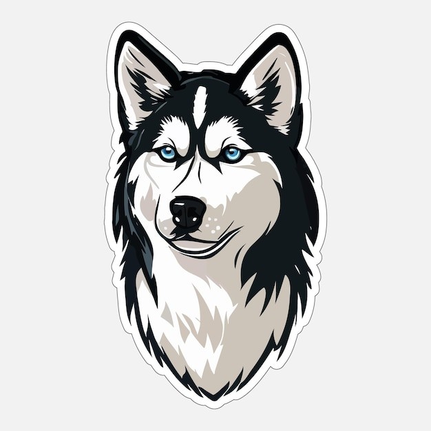 哈士奇犬小狗插画