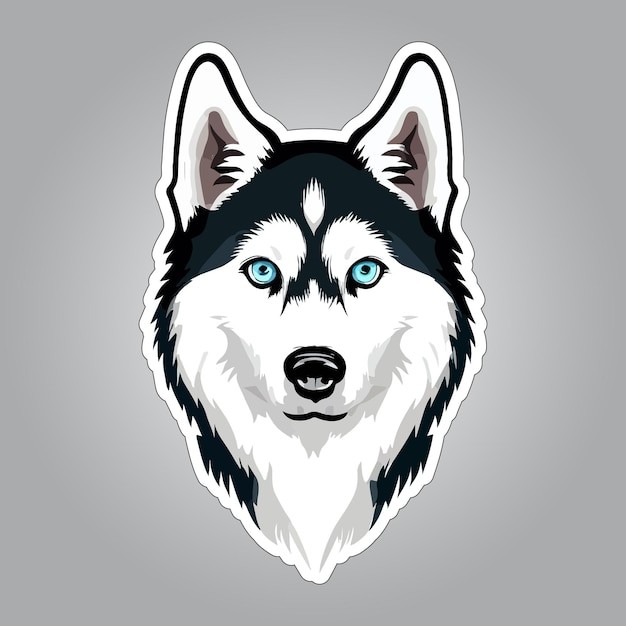 哈士奇犬小狗插画