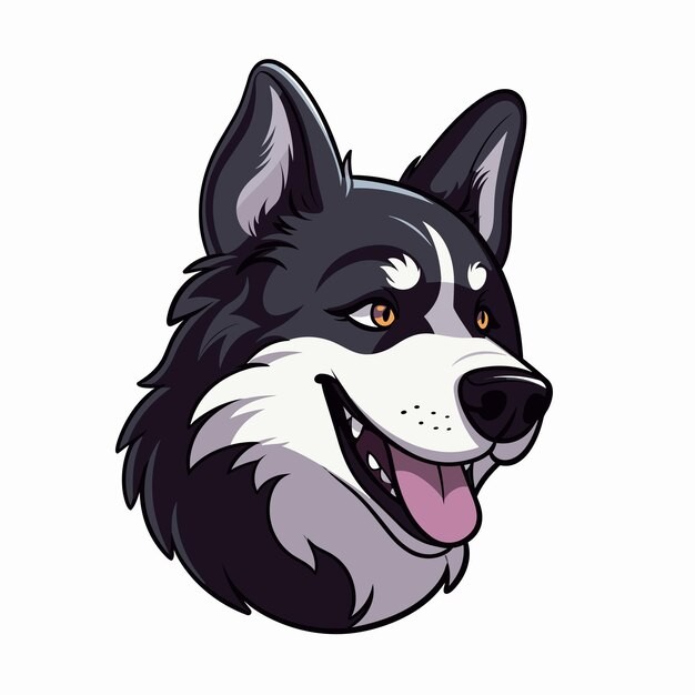 哈士奇犬小狗插画