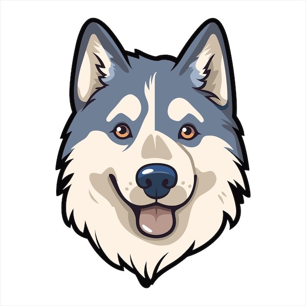 哈士奇犬小狗插画