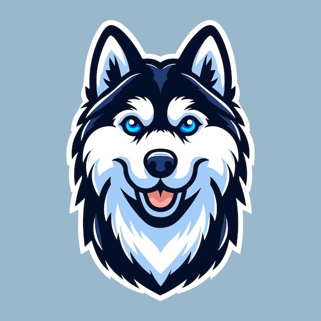 哈士奇犬小狗插画