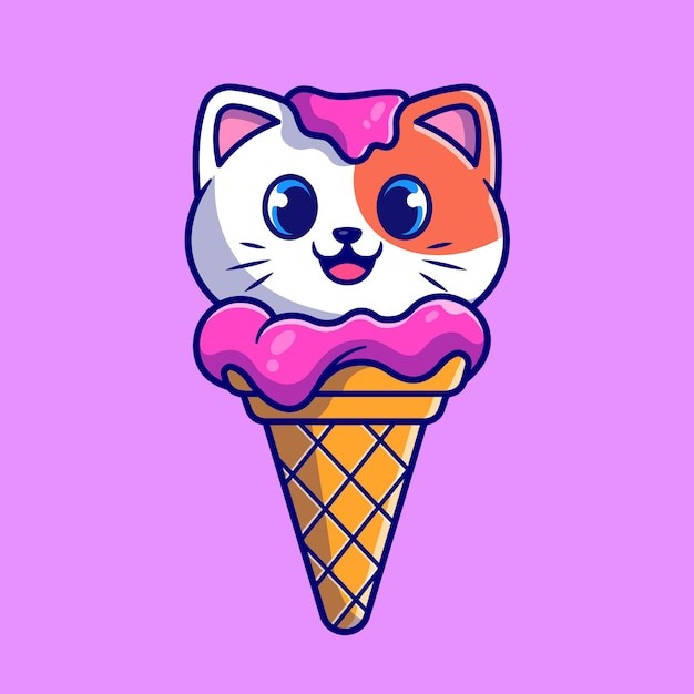 可爱的小猫咪卡通插画