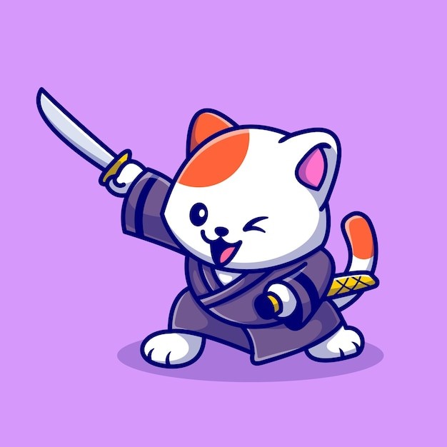 可爱的小猫咪卡通插画