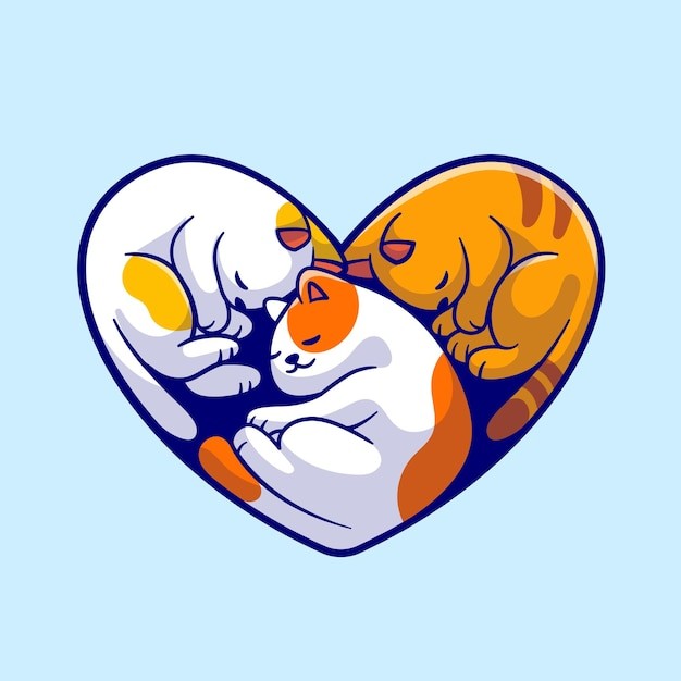 可爱的小猫咪卡通插画