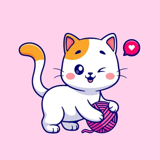 可爱的小猫咪卡通插画