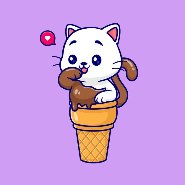 可爱的小猫咪卡通插画