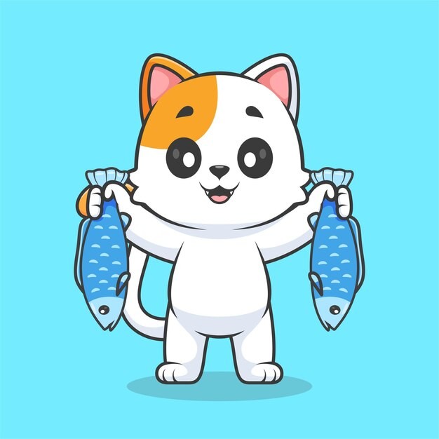 可爱的小猫咪卡通插画