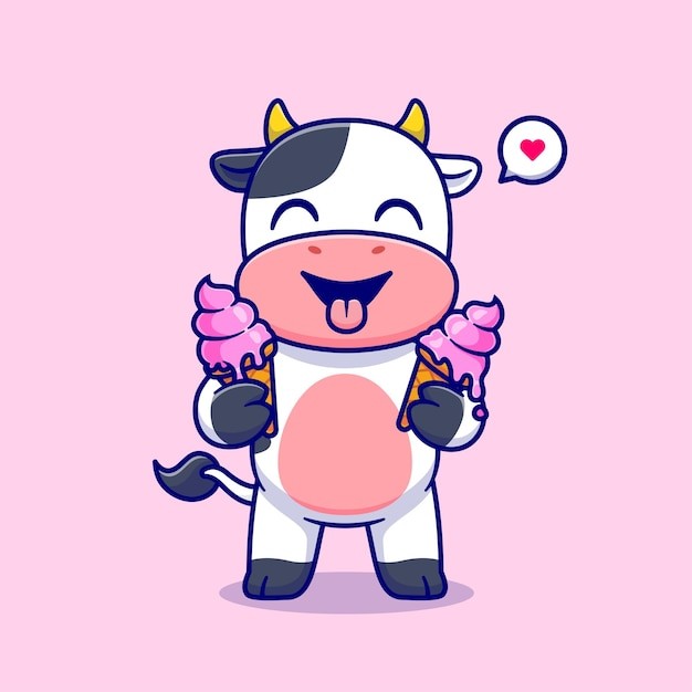 可爱卡通牛插画