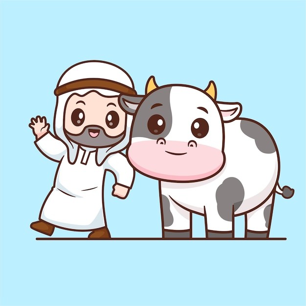 可爱卡通牛插画