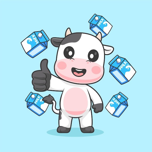 可爱卡通牛插画