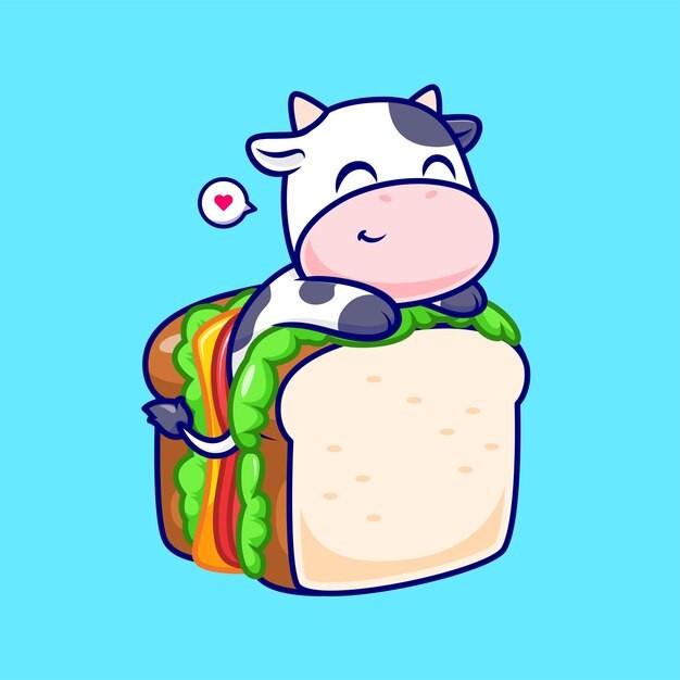 可爱卡通牛插画