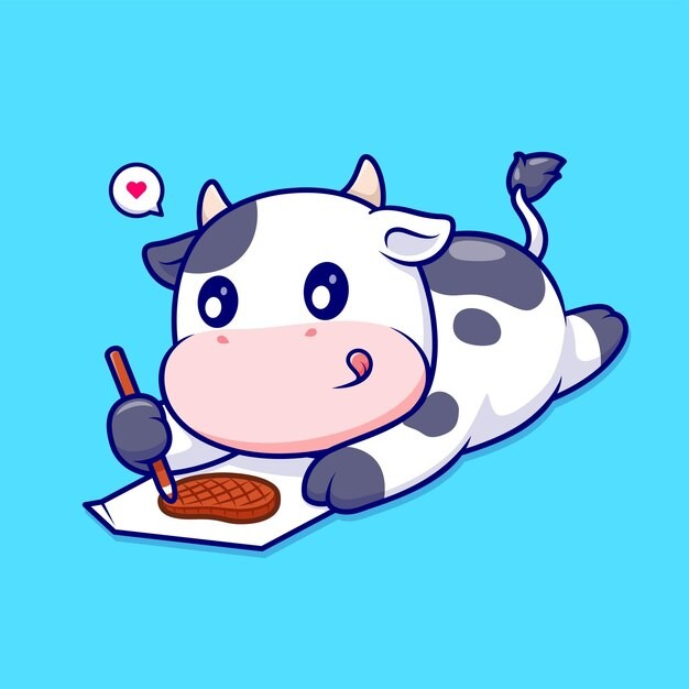 可爱卡通牛插画