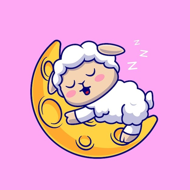 卡通绵羊动物插画