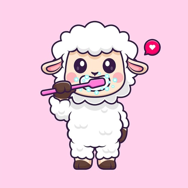 卡通绵羊动物插画