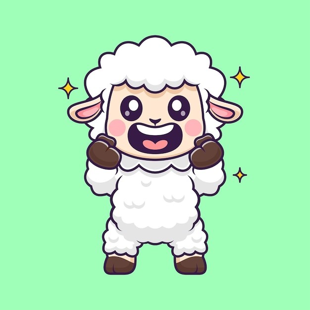 卡通绵羊动物插画