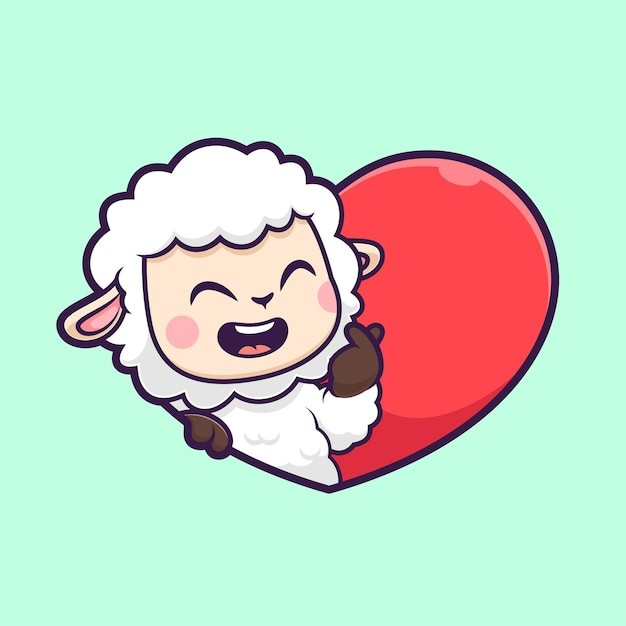 卡通绵羊动物插画