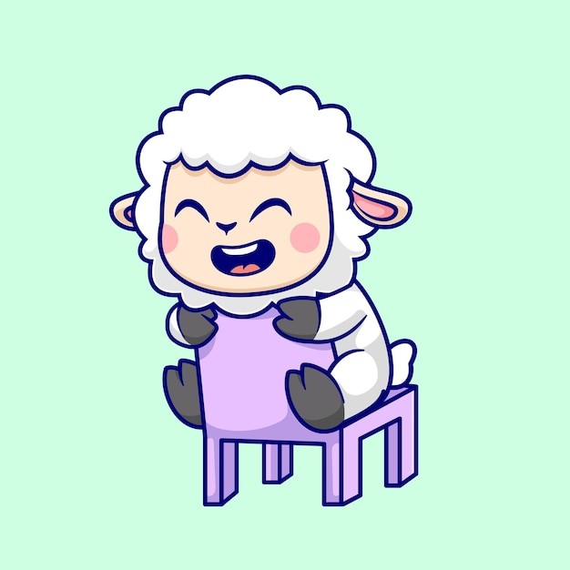 卡通绵羊动物插画