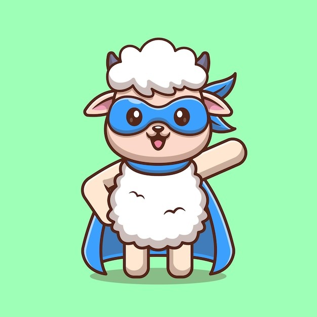 卡通绵羊动物插画