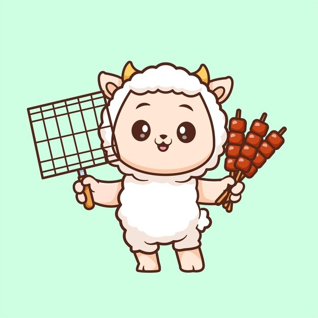 卡通绵羊动物插画