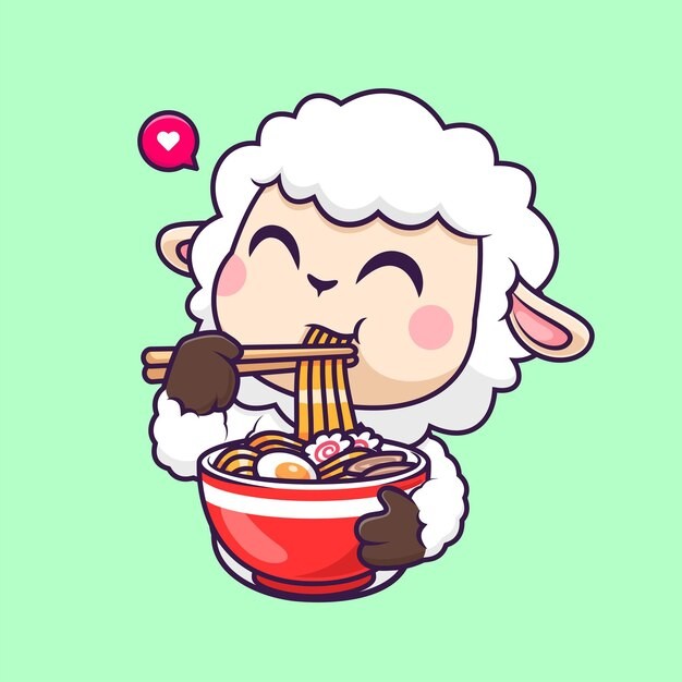 卡通绵羊动物插画