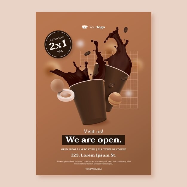 咖啡厅咖啡店海报模板