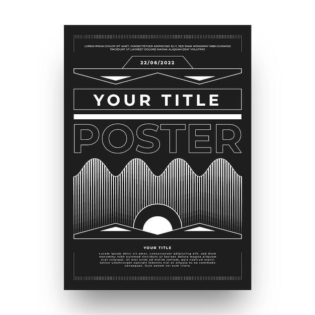 y2k风格抽象线条海报