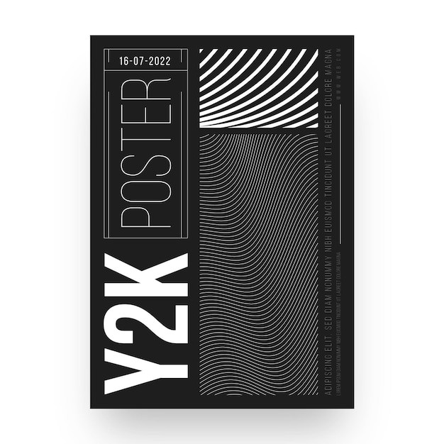 y2k风格抽象线条海报