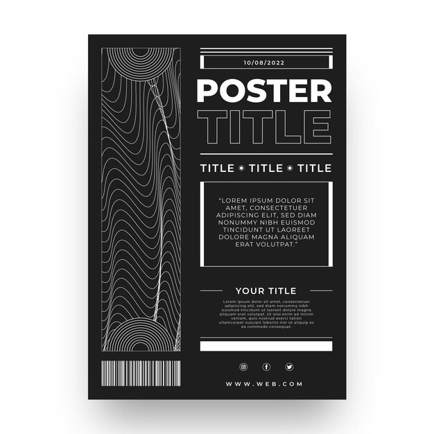 y2k风格抽象线条海报