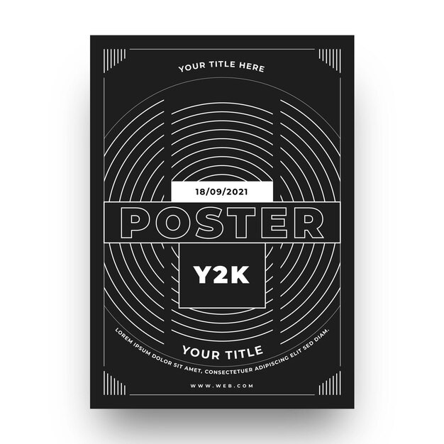 y2k风格抽象线条海报