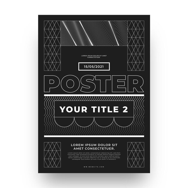 y2k风格抽象线条海报