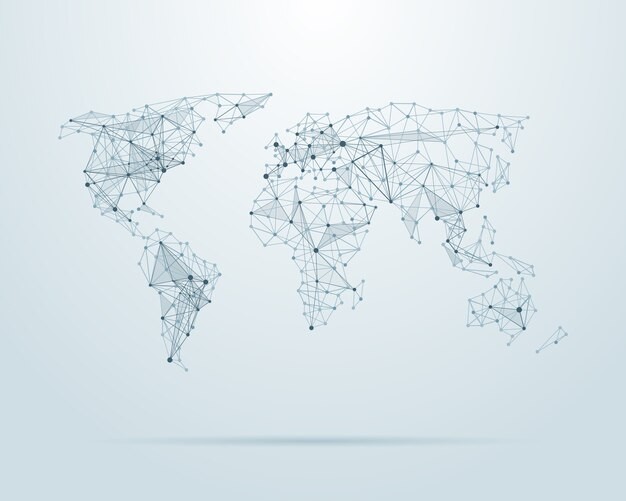 世界地图插画元素