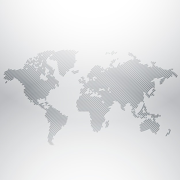 世界地图插画元素