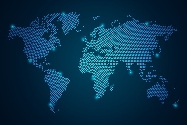 世界地图插画元素