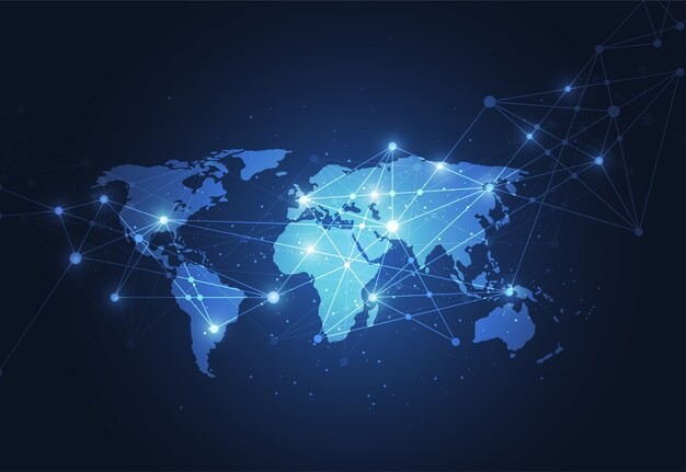 世界地图插画元素