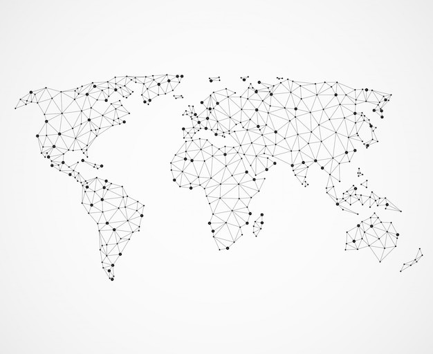 世界地图插画元素