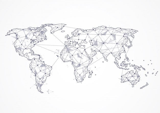 世界地图插画元素