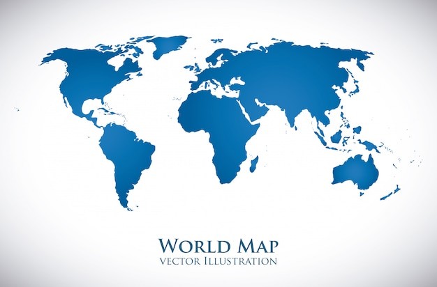 世界地图插画元素