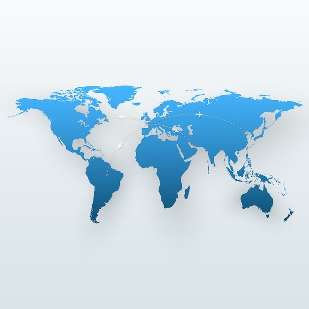 世界地图插画元素