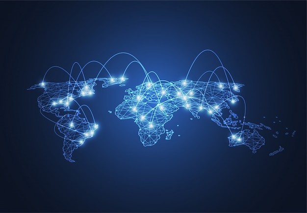 世界地图插画元素