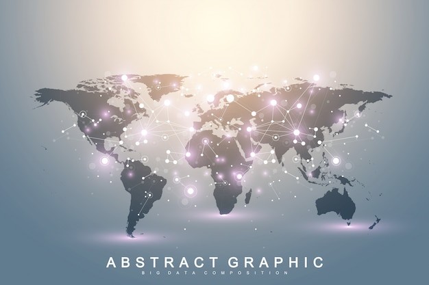 世界地图插画元素