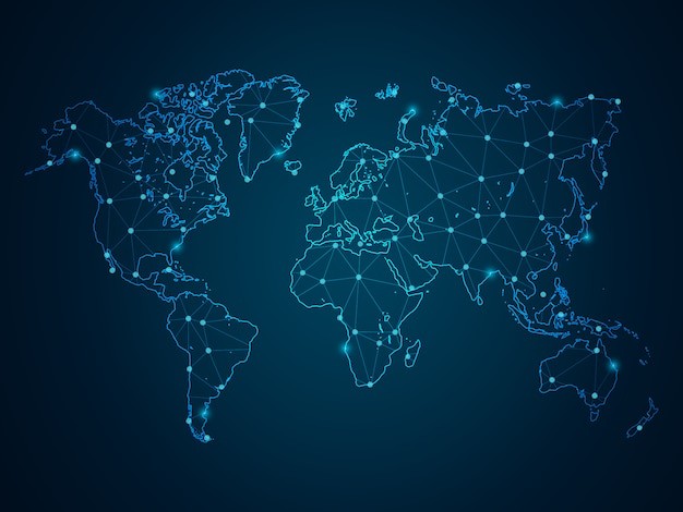 世界地图插画元素