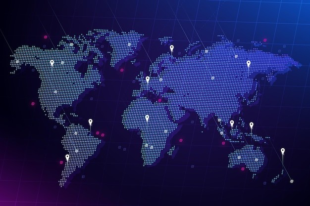 世界地图插画元素