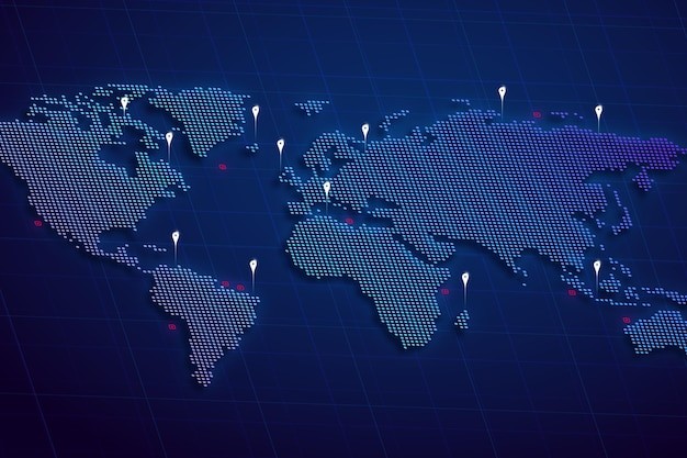 世界地图插画元素