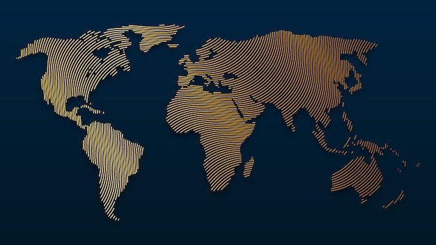 世界地图插画元素