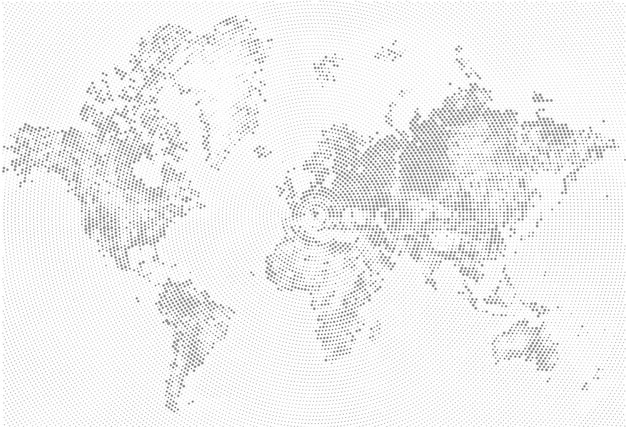 世界地图插画元素